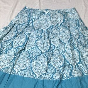 Apt. 9 Blue and White Paisley A-Line Skirt